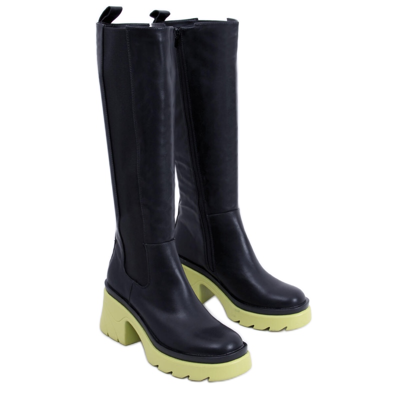 PA1 Botas com sola colorida da Woods PRETO/VERDE