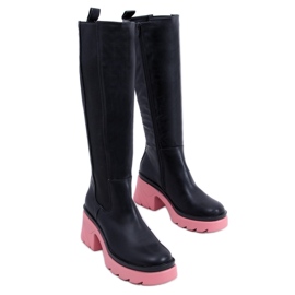 PA1 Botas com sola colorida da Woods BLACK/PEACHPUFF preto PA1 Botas com sola colorida da Woods BLACK/PEACHPUFF preto