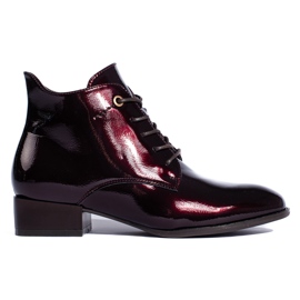 W. Potocki Botas de mulher lacadas com atacadores Potocki bordeaux clarete multicolorido W. Potocki Botas de mulher lacadas com atacadores Potocki bordeaux clarete multicolorido