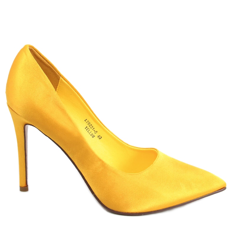 Salto alto feminino em cetim Talia Yellow amarelo
