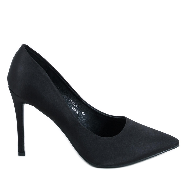 PA1 Salto alto feminino em cetim Talia Black preto