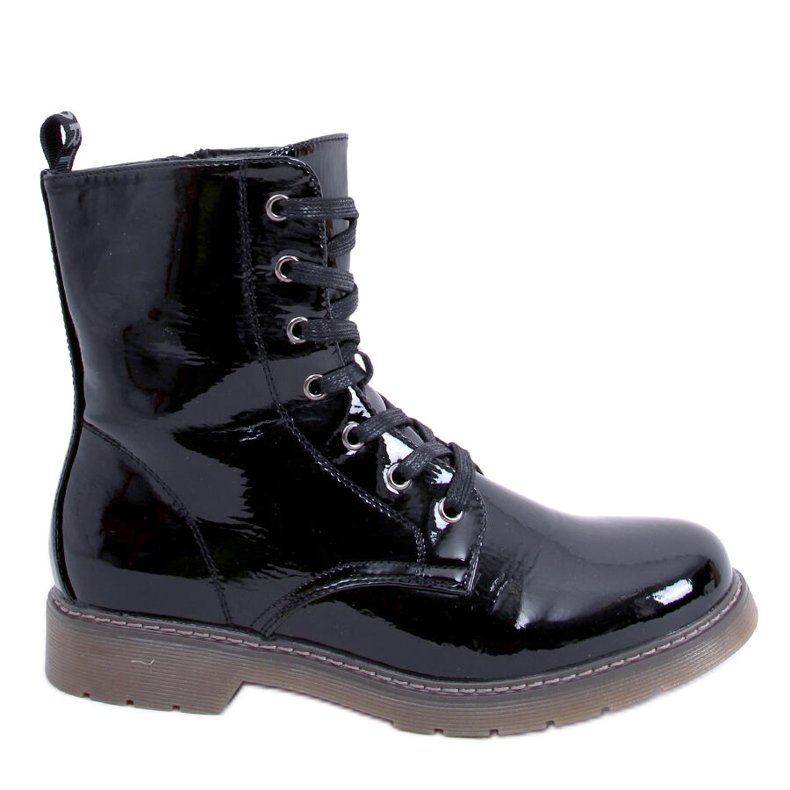 PA1 Botas Martensiaki lacada Mike Black Patent Pu preto
