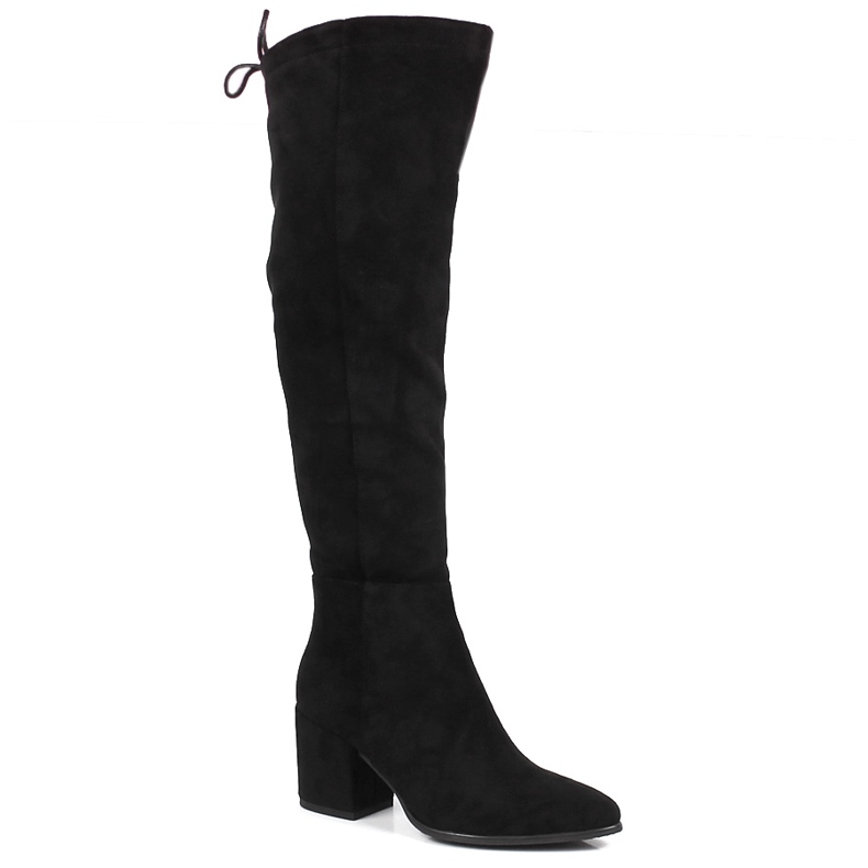 Botas femininas de camurça em poste isolado preto Vinceza
