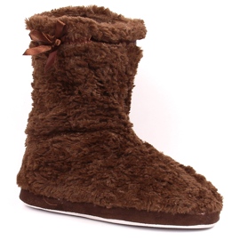 BM Chinelos de pelo alto aquecidos de mulher marrom Stella