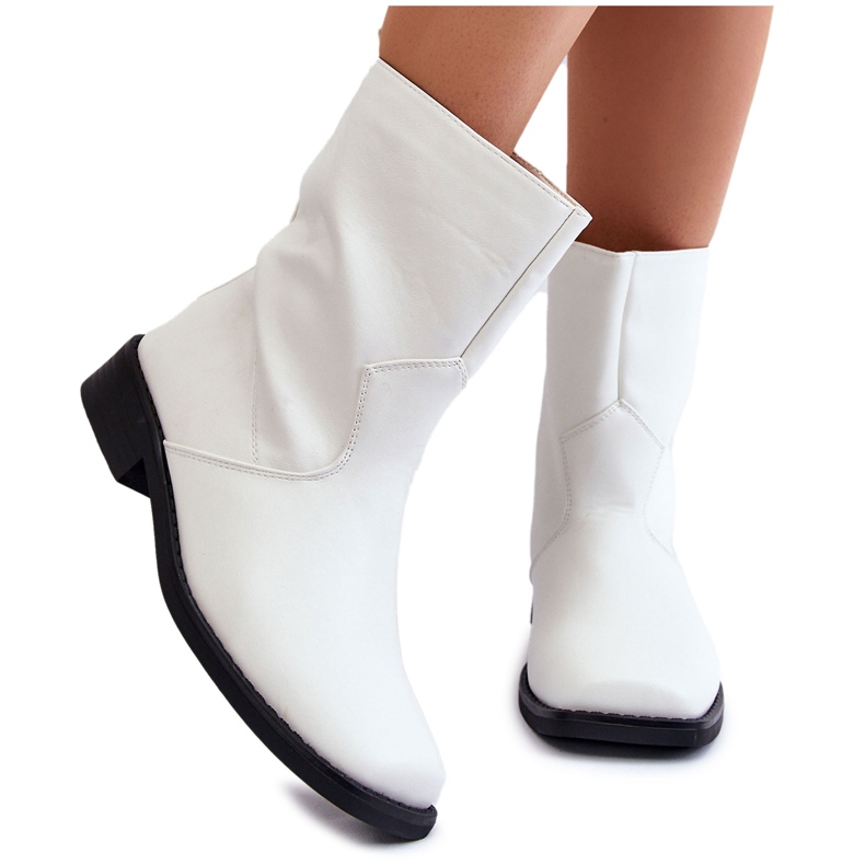 PA1 Botas sem cadarço femininas brancas Calan branco