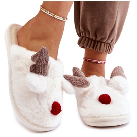 PA1 Chinelos Femininos Com Pele e Creme de Rena Sopya crua