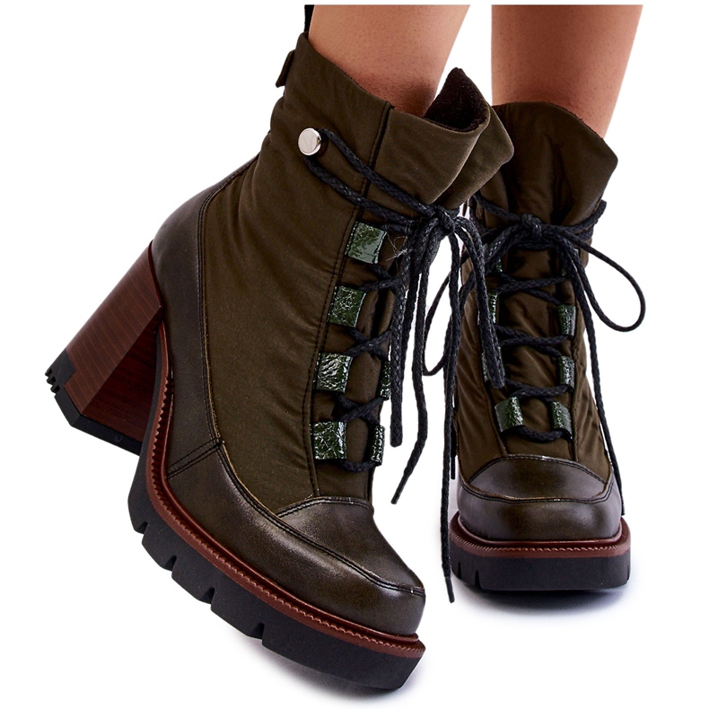 Botas de salto alto da moda Maciejka 05777-09 verde