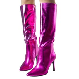BM Botas de salto alto rosa neon, Jaylin