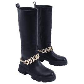 BM July Black botas de montaria com corrente preto BM July Black botas de montaria com corrente preto