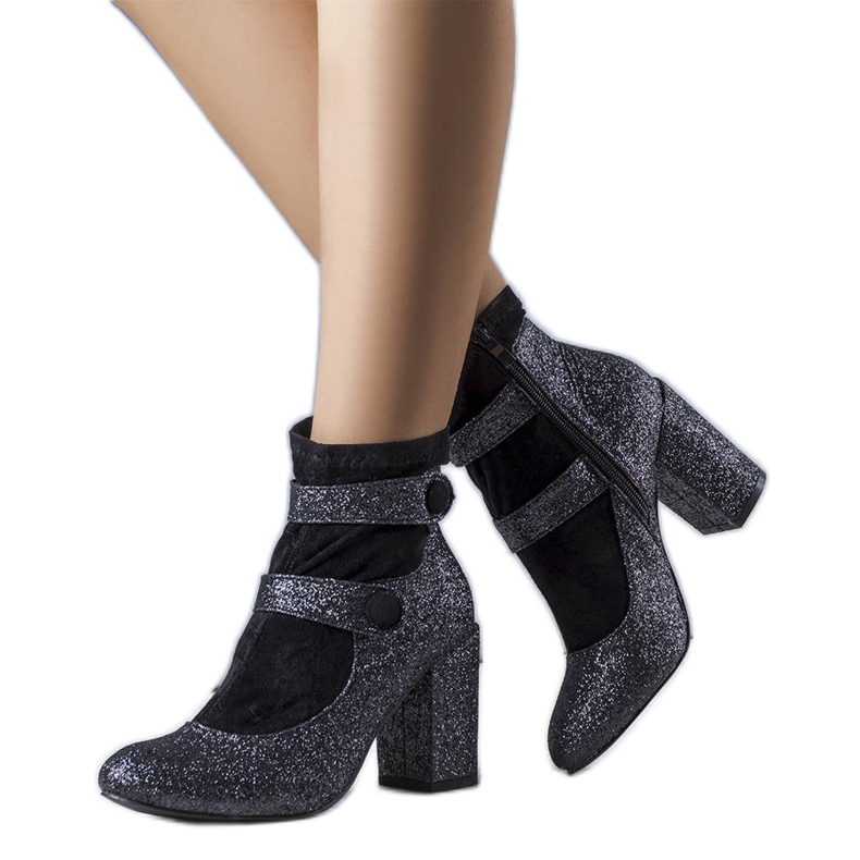 Botas de brocado pretas Orlando preto