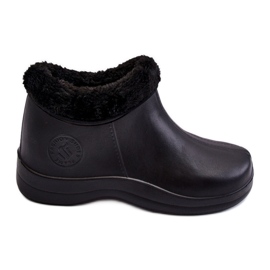 PM2 Botas de chuva quentes sem cadarço femininas pretas Izera preto