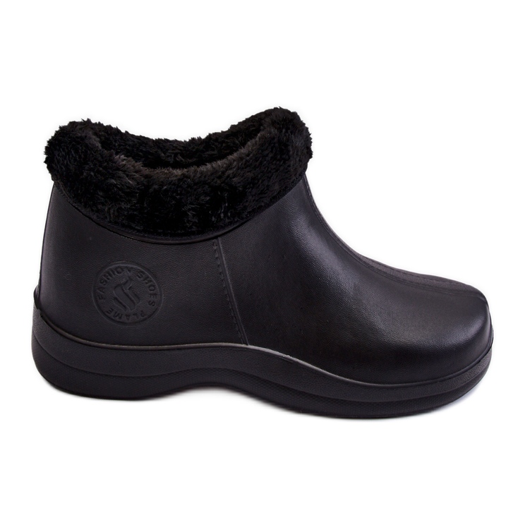 PM2 Botas de chuva quentes sem cadarço femininas pretas Izera preto
