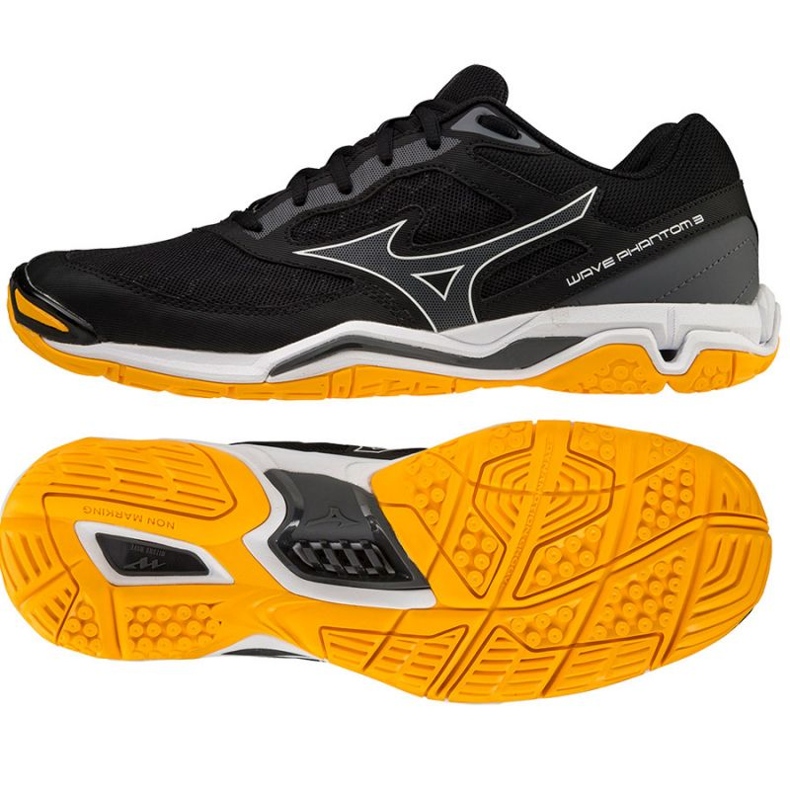 Tênis de handebol Mizuno Wave Phantom 3 M X1GA226044 preto preto