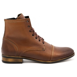 Olivier Botas Chelsea de couro para homem 287D Św castanho marrom
