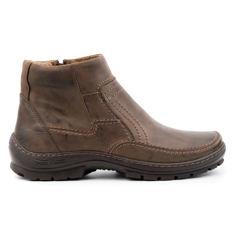 Olivier Botas de inverno de homem em pele 354MP castanho escuro