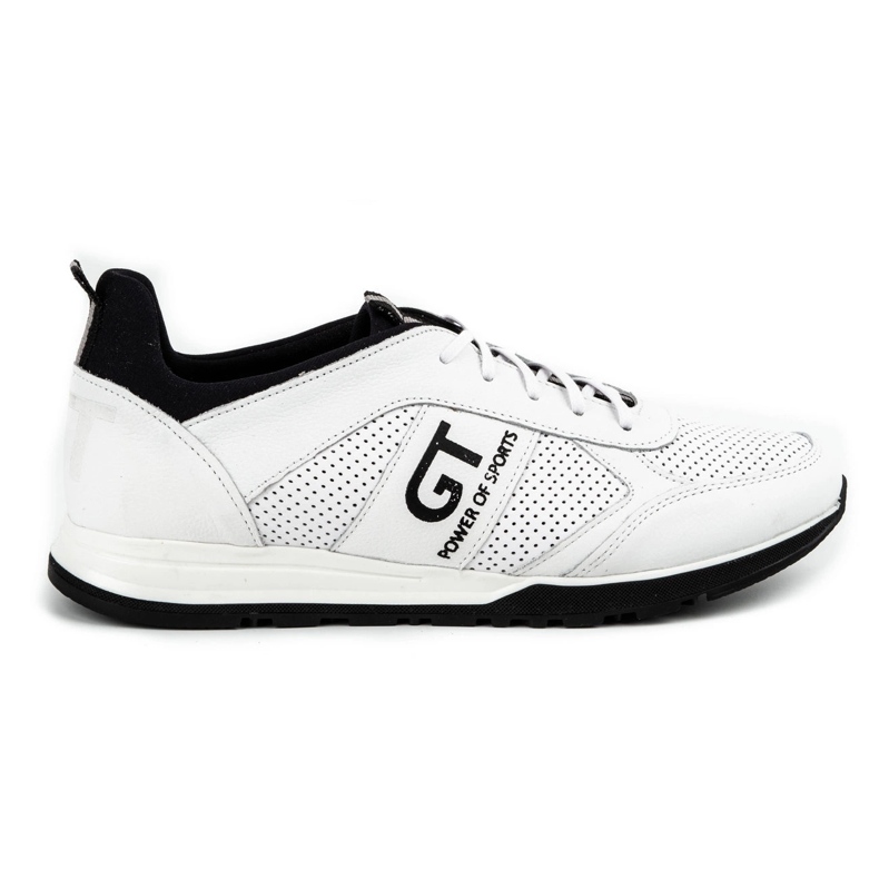 Polbut Sapatos de couro masculinos casuais 2111P branco