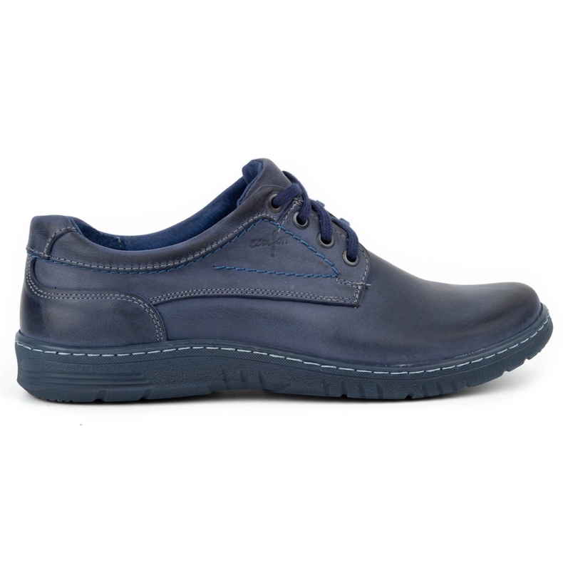 KOMODO Sapatos masculinos casuais em couro 921K azul marinho