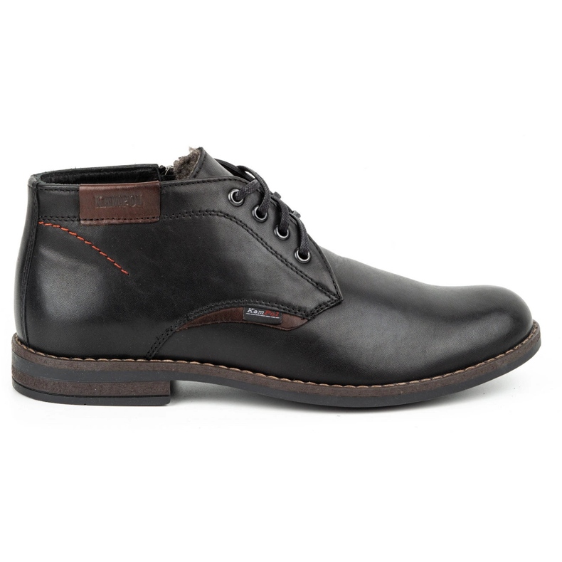 Kampol Botas de inverno de homem em pele 137KAM preto