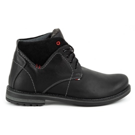Olivier Botas de inverno de homem em pele 124GT pretas preto