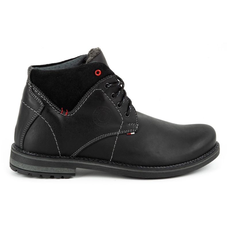 Olivier Botas de inverno de homem em pele 124GT pretas preto