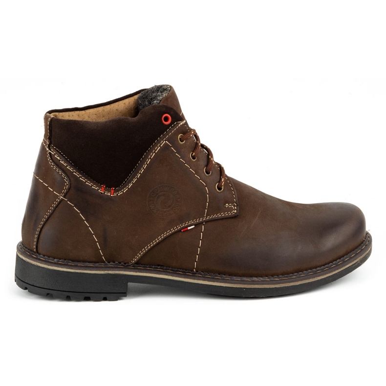 Olivier Botas de inverno de homem em pele 124GT castanho