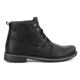 Olivier Botas de inverno de homem em pele 151GT pretas preto