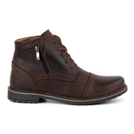 Olivier Botas de inverno de homem em pele 132GT castanho marrom