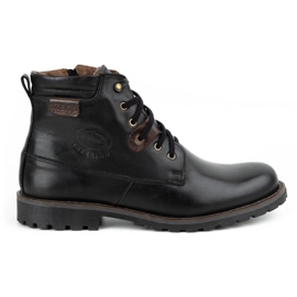 Olivier Botas de inverno de homem em pele 754 pretas preto
