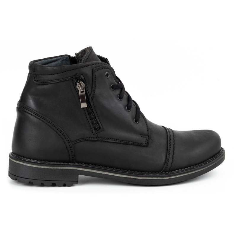 Olivier Botas de inverno de homem em pele 132GT pretas preto