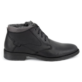 Polbut Botas de inverno em pele de homem C16S preto com cinza