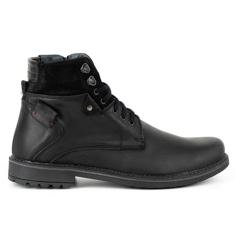 Olivier Botas de inverno de homem em pele 135GT pretas preto