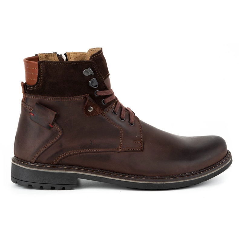 Olivier Botas de inverno de homem em pele 135GT castanho