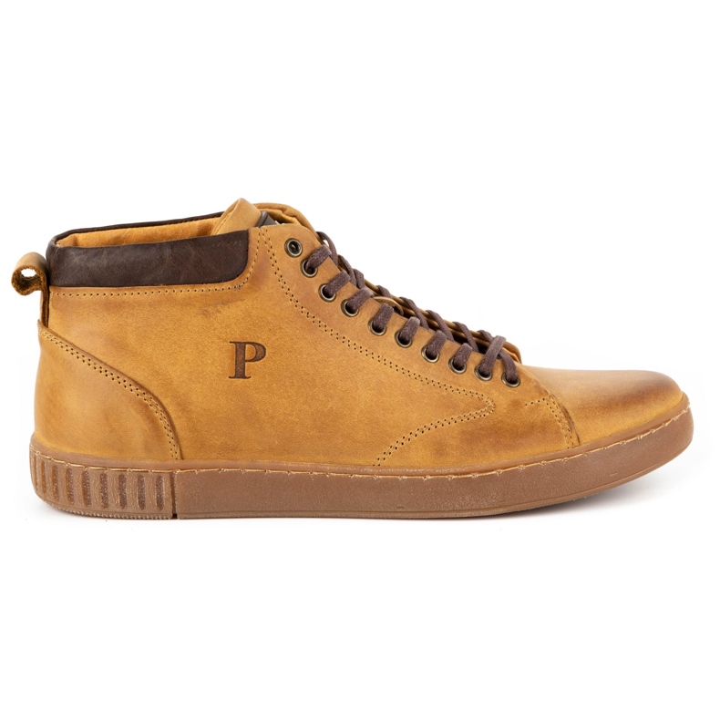 Polbut Sapatos creepers em pele de homem 2108sw vermelho laranja