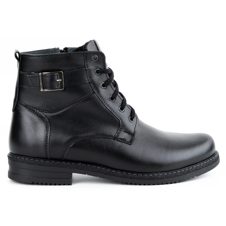 Olivier Botas de inverno de homem pele isolada 953MA preta preto