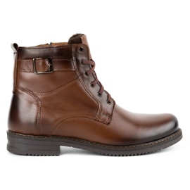 Olivier Botas de inverno de homem com isolamento em pele 953MA castanho marrom