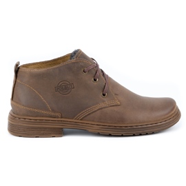 Polbut Botas de inverno de homem em pele 191S castanho marrom