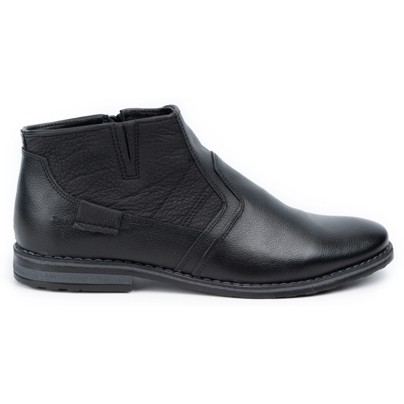 Olivier Botas de inverno em pele de homem Botas Chelsea 903KZ pretas preto
