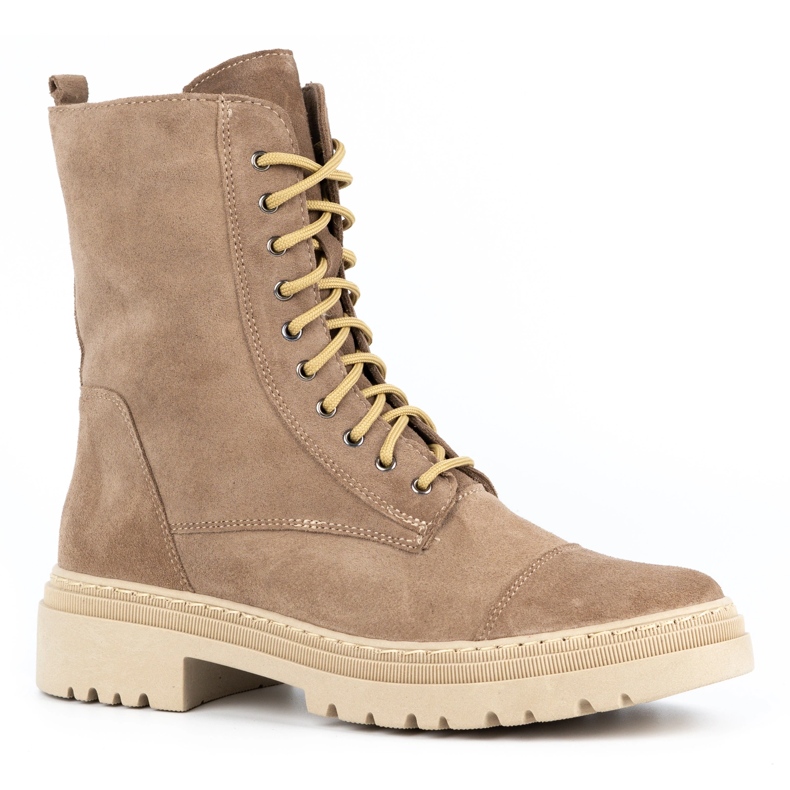 WASAK Botas de inverno em pele de mulher com atacadores 0640 bege