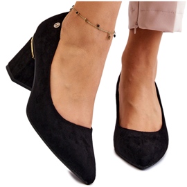 PS1 Sapatos clássicos de salto alto de camurça com decoração Derren preta preto PS1 Sapatos clássicos de salto alto de camurça com decoração Derren preta preto