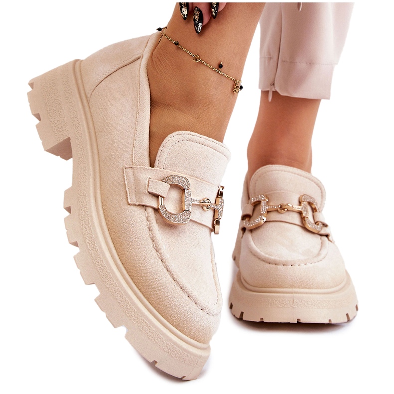 PS1 Sapatos femininos de camurça com plataforma Deira bege