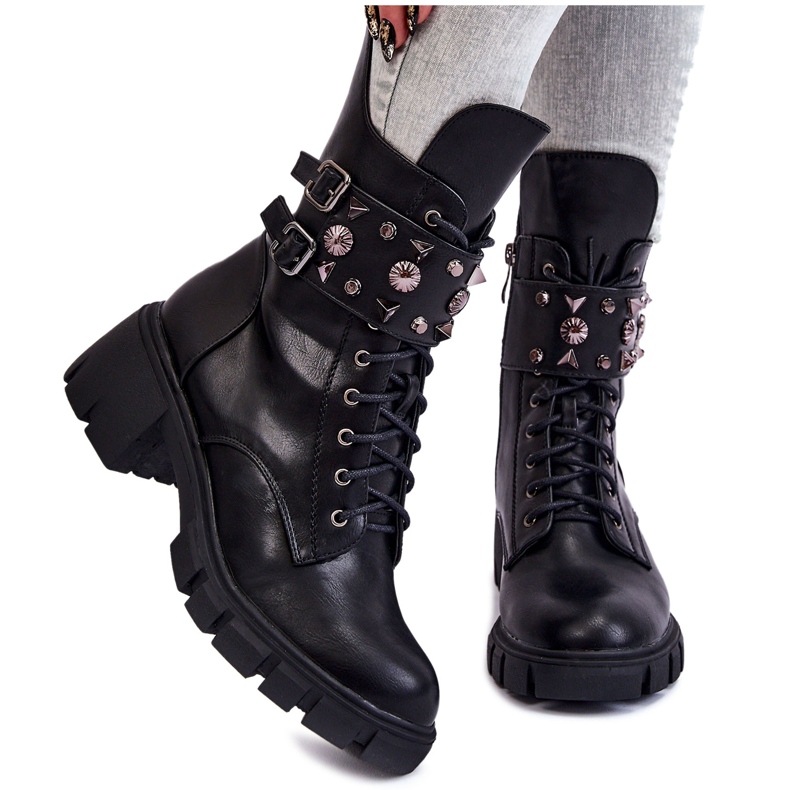 PG1 Botas Femininas de Cano Alto Preto Kastella