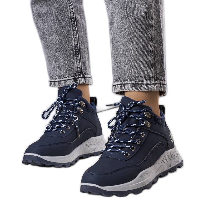 Botas de caminhada isoladas azul marinho de mulher, Durani