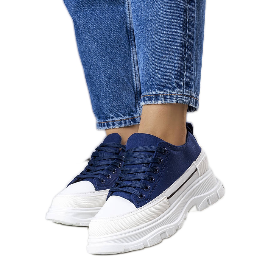 Tenis plataforma online azul marinho