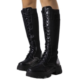 BM Botas pretas com cadarço, Montis preto