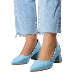 BM Sapatos de salto azuis da Migne azul