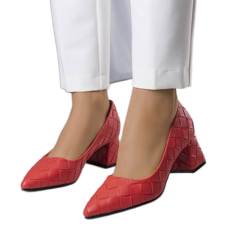 BM Sapatos de salto alto vermelhos da Migne