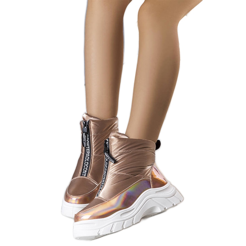 Botas de neve lacadas a ouro Leonel dourado