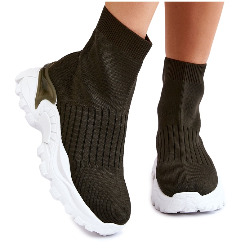 Sapatos esportivos femininos de meia alta verde Jovie