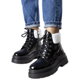 Botas isoladas pretas com pele de carneiro, Bryas preto