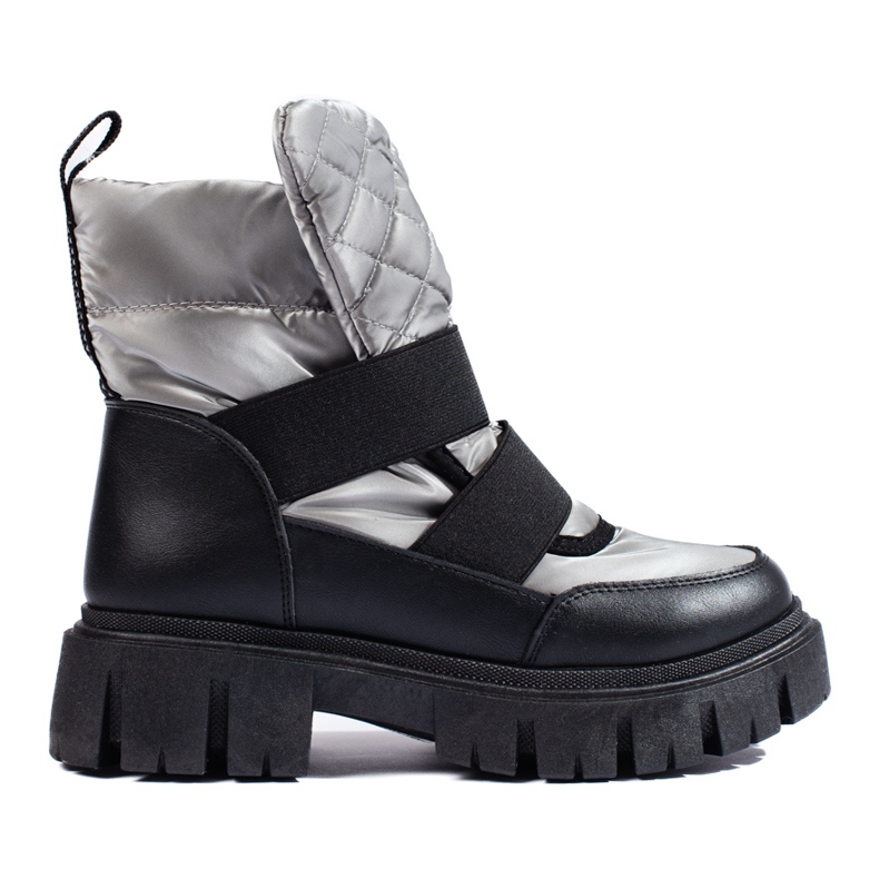 Botas de neve de mulher Shelovet prateado preto prata